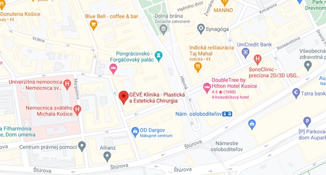 Mapa Gevé klinika